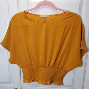 Active USA yellow mustard blouse